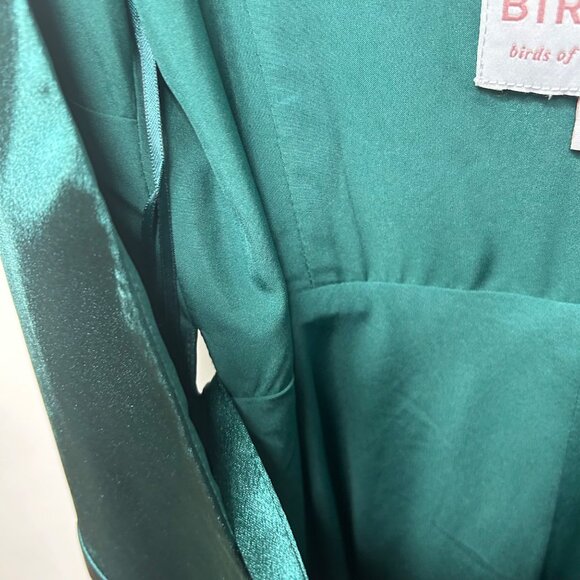 Birdy Grey Emerald Green Satin Wrap Dress M - Picture 3 of 9